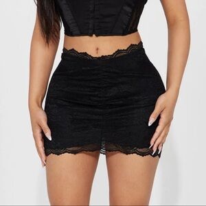 Black Lace Mini Skirt